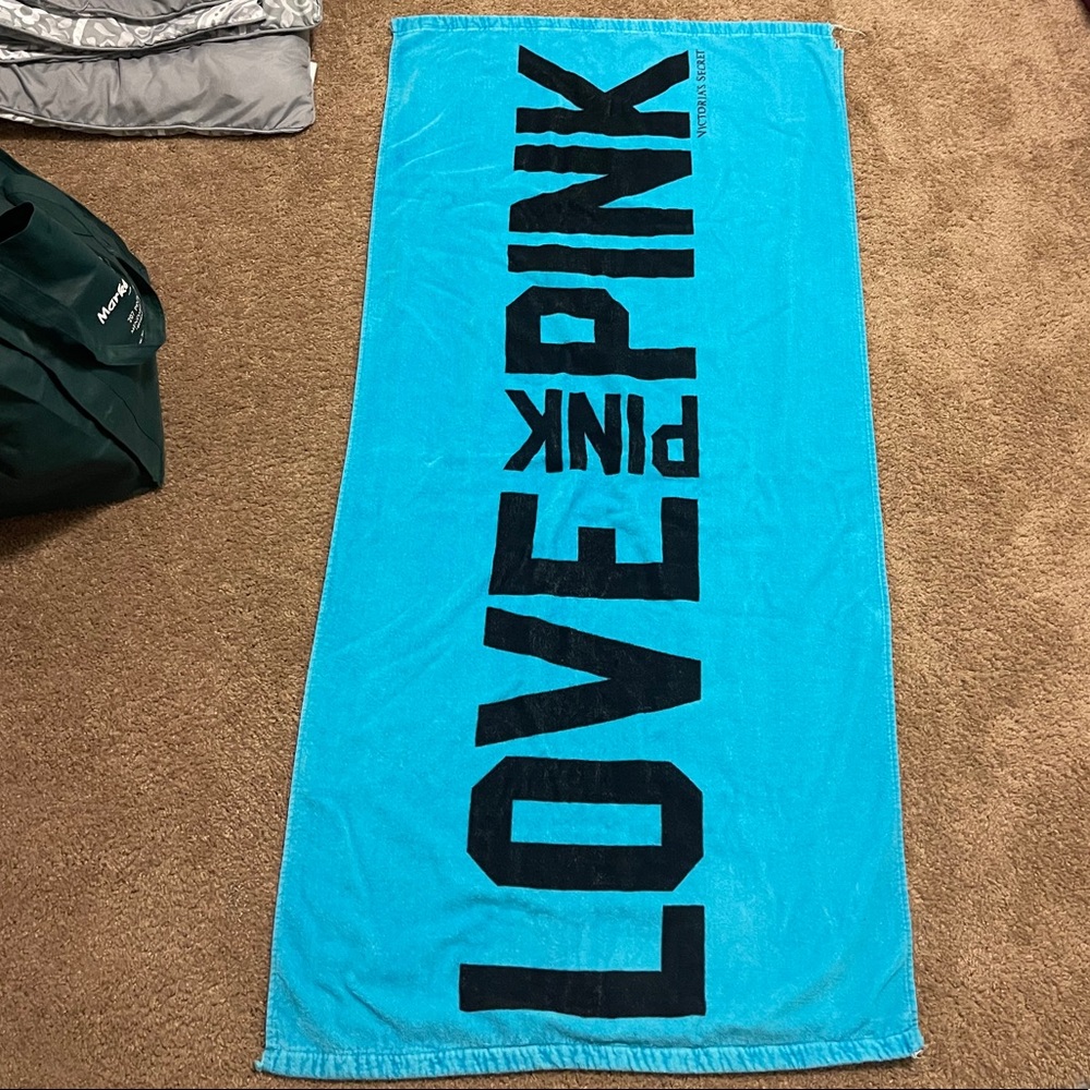 Victoria’s Secret pink blue pool towel
